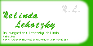 melinda lehotzky business card
